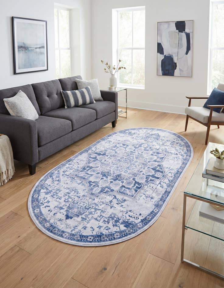 Detail image of 5' 3 x 8' Washable Francesca Oval Rug