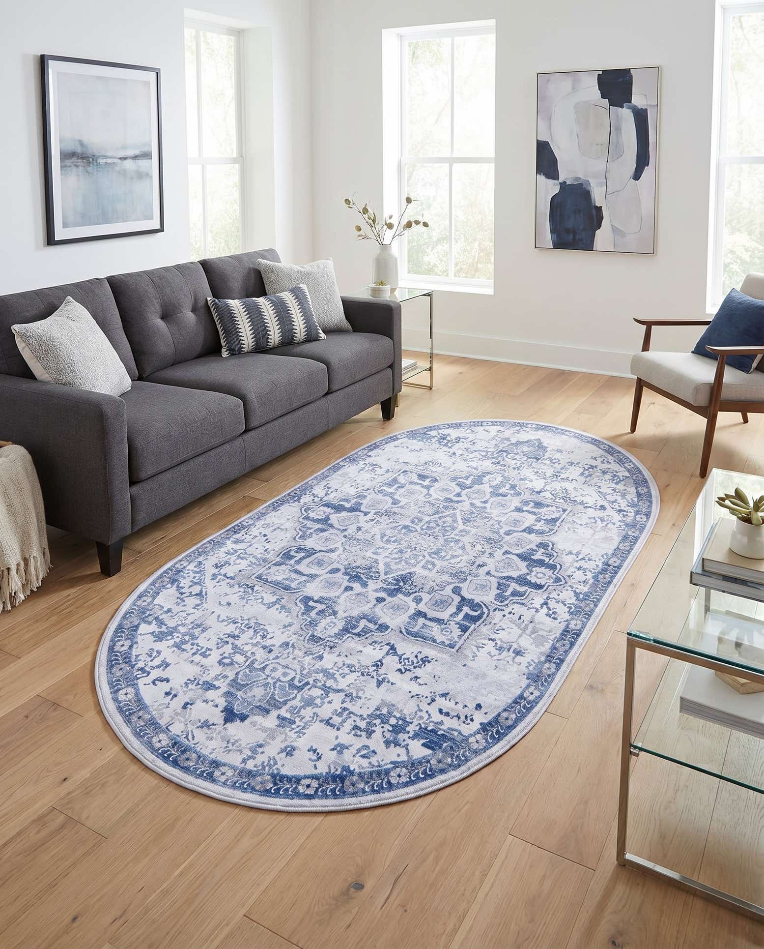 5' 3 x 8' Washable Renaissance Oval Rug