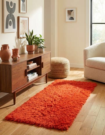 2' 4 x 4' 9 Hand Knotted Moroccan Wool Runner Rug