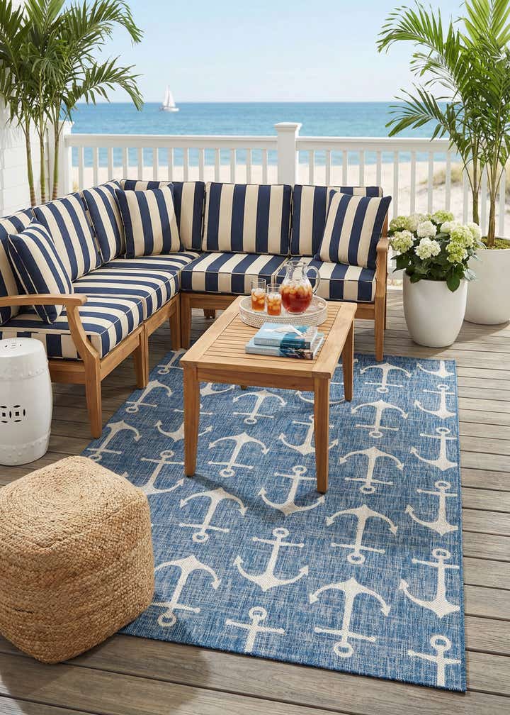 7' x 10' Easy-Clean Coastal Indoor / Outdoor Rug