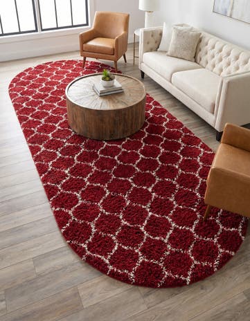 7' 10 x 10' Lattice Shag Oval Rug