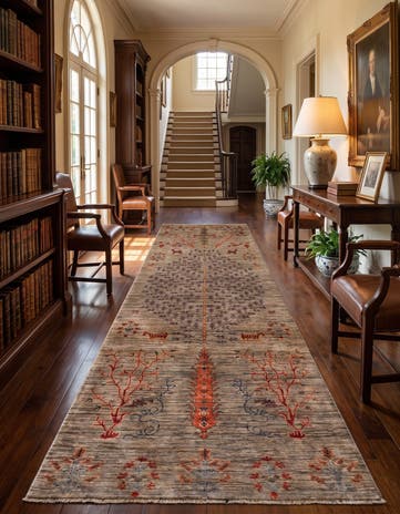 2' 9 x 8' 2 Hand Knotted Ariana Ziegler Runner Rug