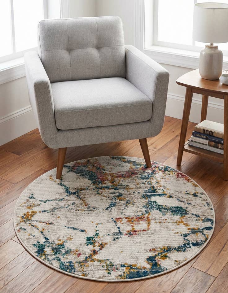 Detail image of 3' 3 x 3' 3 Gemstone Round Rug