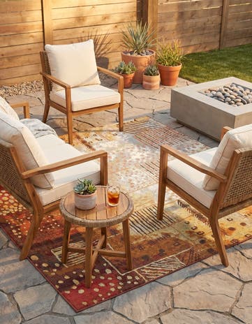 Easy-Clean Modern Indoor / Outdoor Square Rug