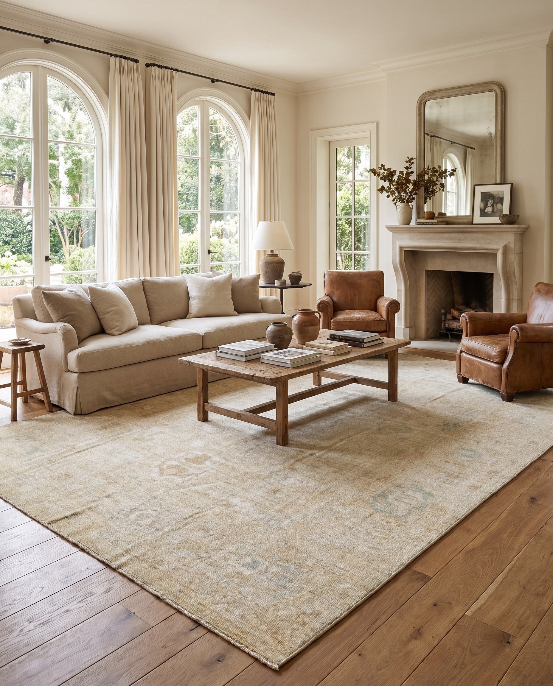 9' 8 x 13' 10 Hand Knotted Oushak Wool Rug