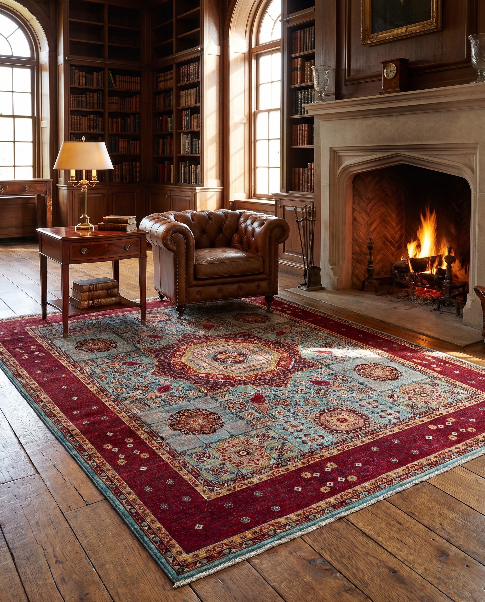 8' 2 x 9' 11 Hand Knotted Mamluk Ziegler Rug