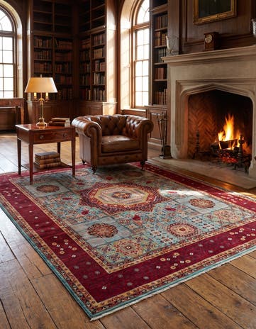 8' 2 x 9' 11 Hand Knotted Mamluk Ziegler Rug