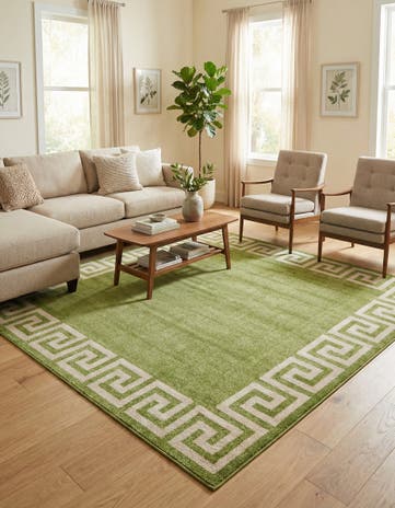 Light Green Hera Square Rug