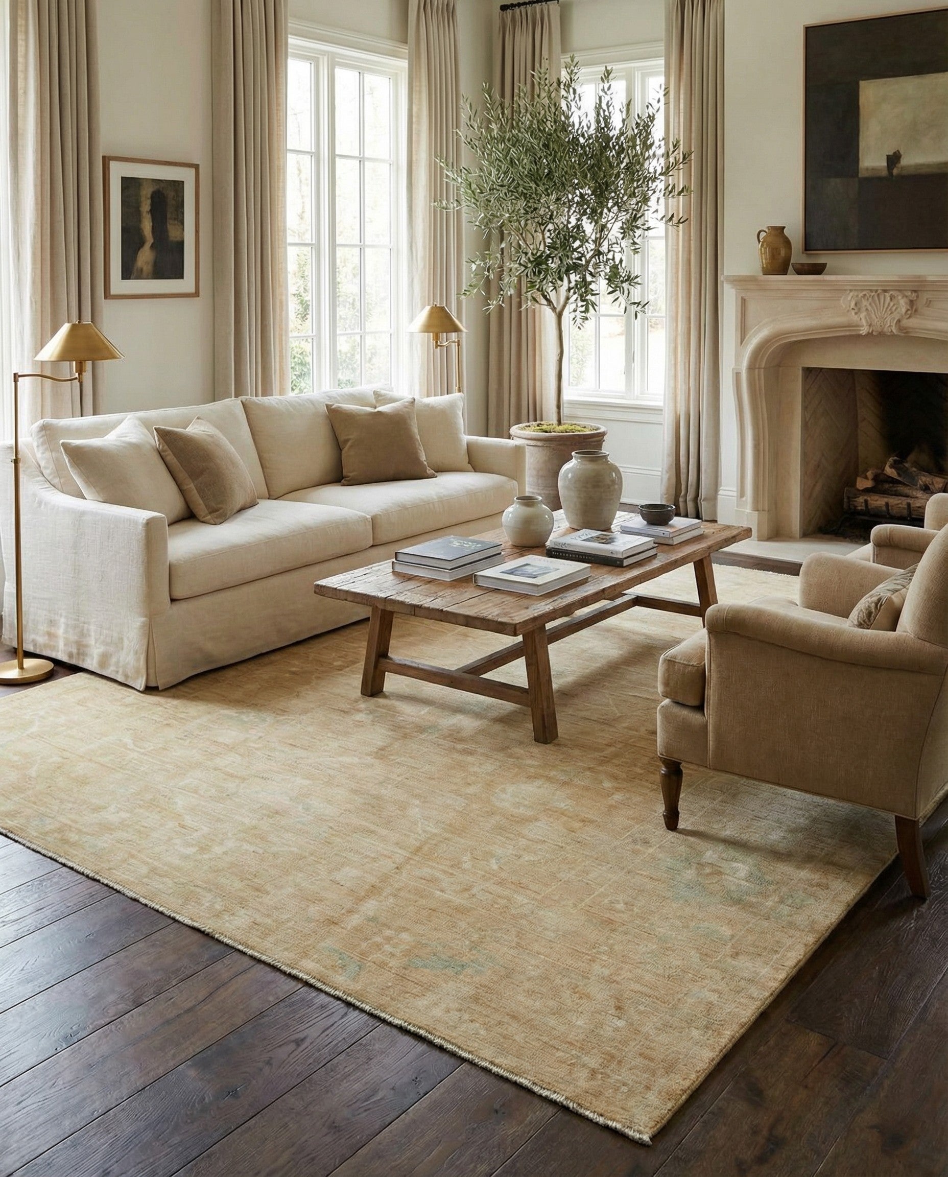 8' 3 x 10' Hand Knotted Oushak Wool Rug