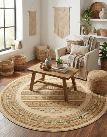6' x 6' Kashkuli Gabbeh Round Rug