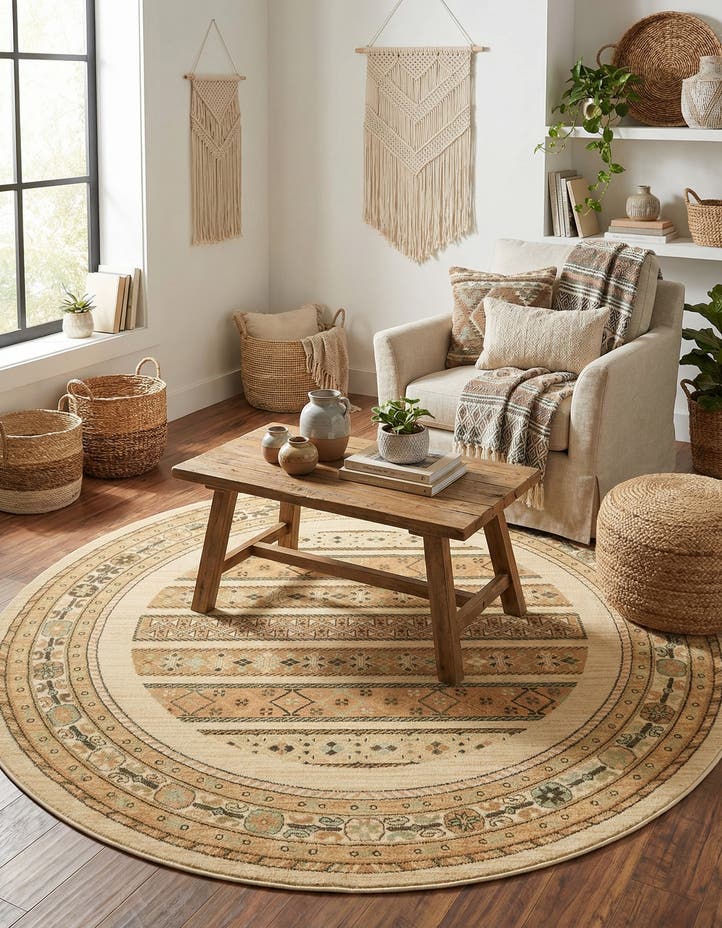 6' x 6' Kashkuli Gabbeh Round Rug