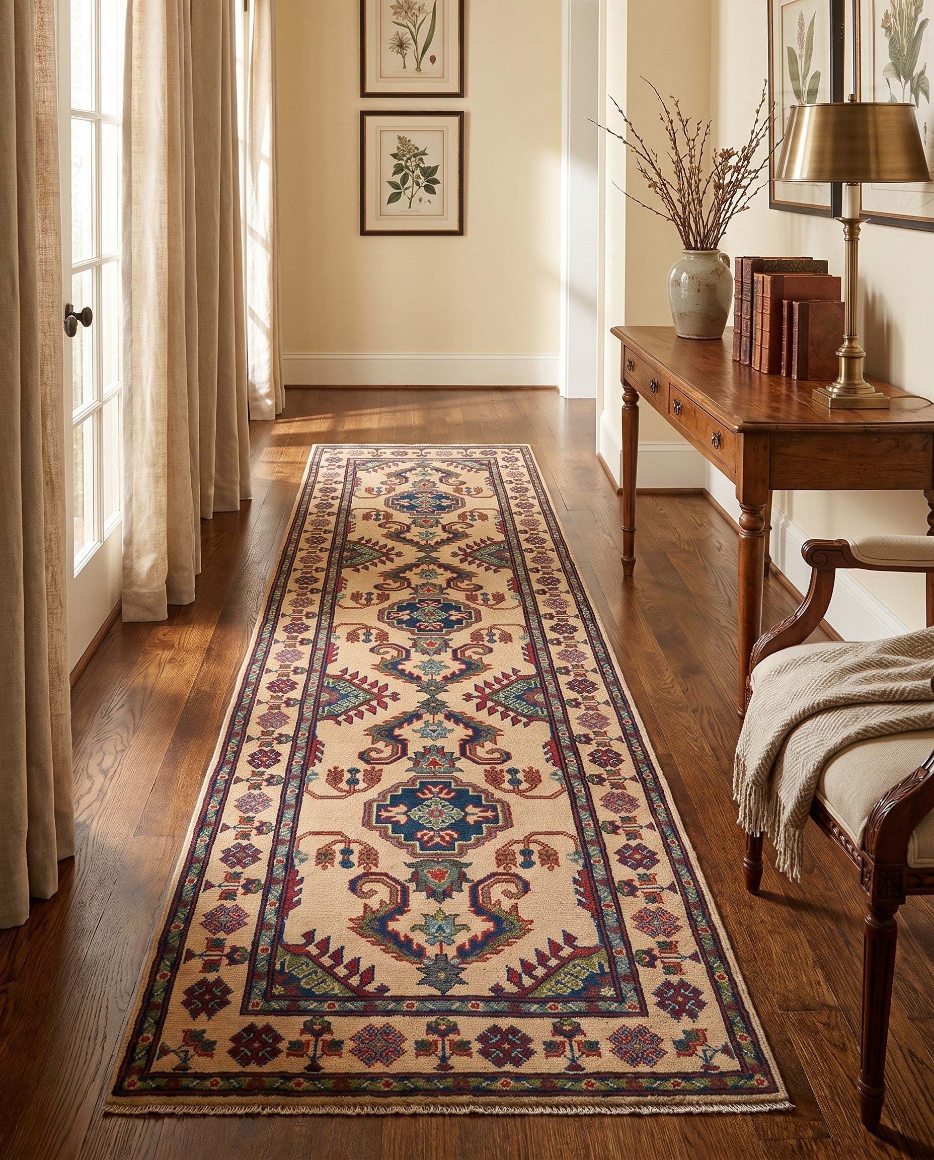 2' 7 x 9' 8 Hand Knotted Kazak Runner Rug