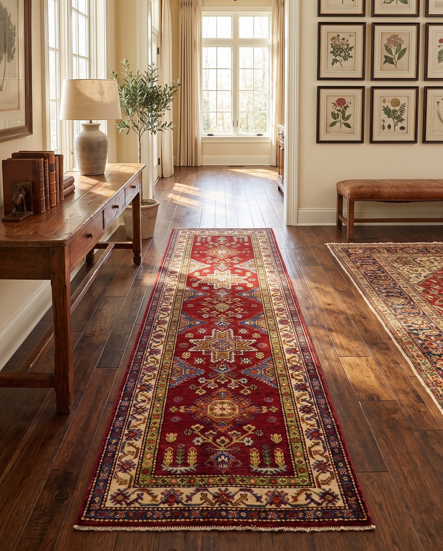 2' 4 x 8' 8 Hand Knotted Kazak Runner Rug