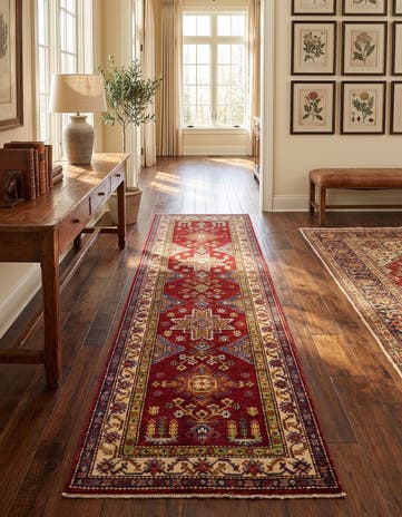 2' 4 x 8' 8 Hand Knotted Kazak Runner Rug