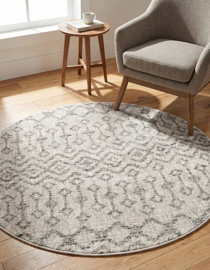 Detail image of 3' 3 x 3' 3 Eco Trellis Round Rug