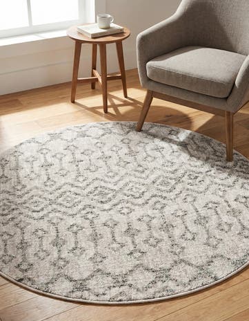 3' 3 x 3' 3 Eco Trellis Round Rug