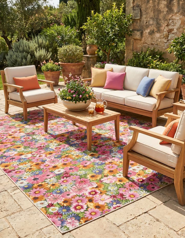 10' x 13' Easy-Clean Botanical Indoor / Outd...
