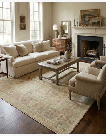 8' 4 x 9' 7 Hand Knotted Oushak Wool Rug