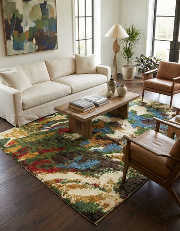 5' 10 x 7' 5 Hand Knotted Darya Wool Square Rug