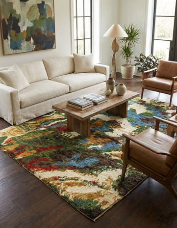 5' 10 x 7' 5 Hand Knotted Darya Wool Square Rug