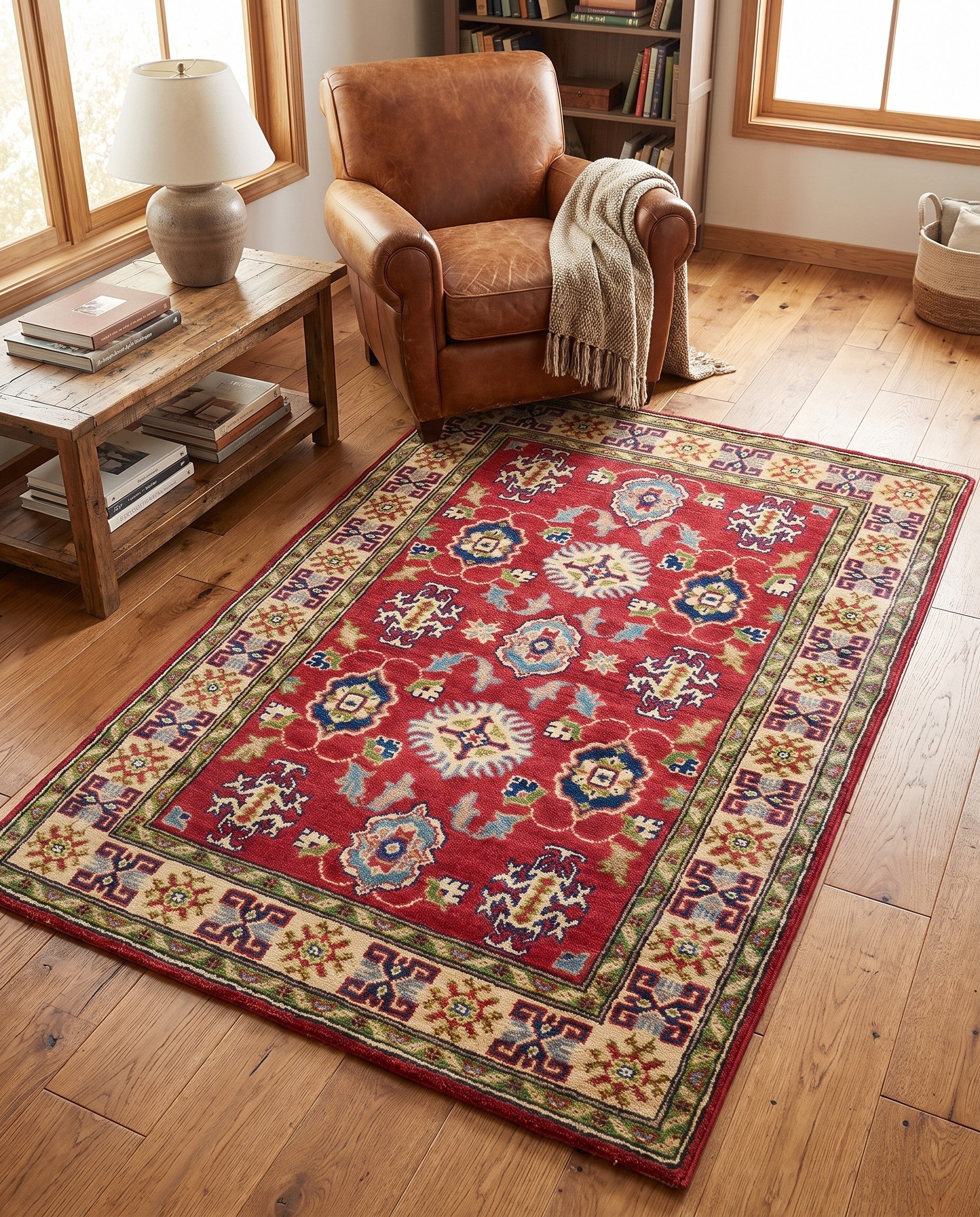 3' 4 x 5' Hand Knotted Kazak Rug
