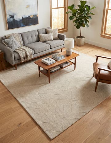 Pearl Ivory WoolCraft Geometric Rug