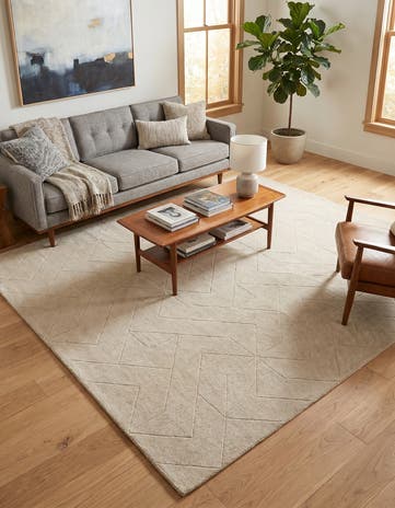 Pearl Ivory WoolCraft Geometric Rug