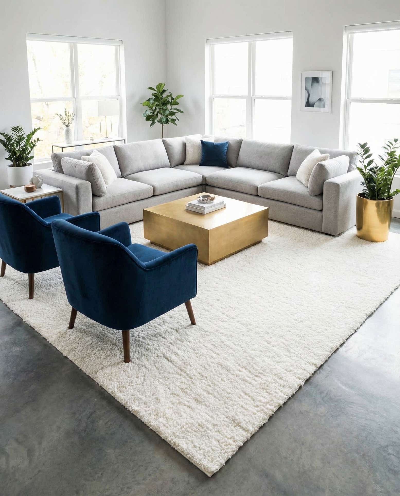 9' x 12' 2 Solid Shag Rug