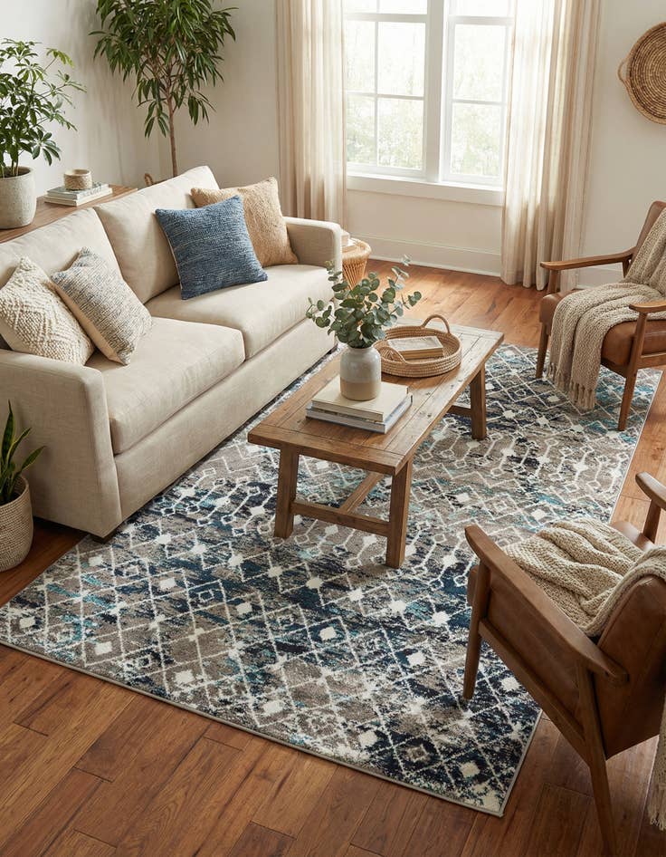 Detail image of 6' x 9' Moroccan Trellis Rug