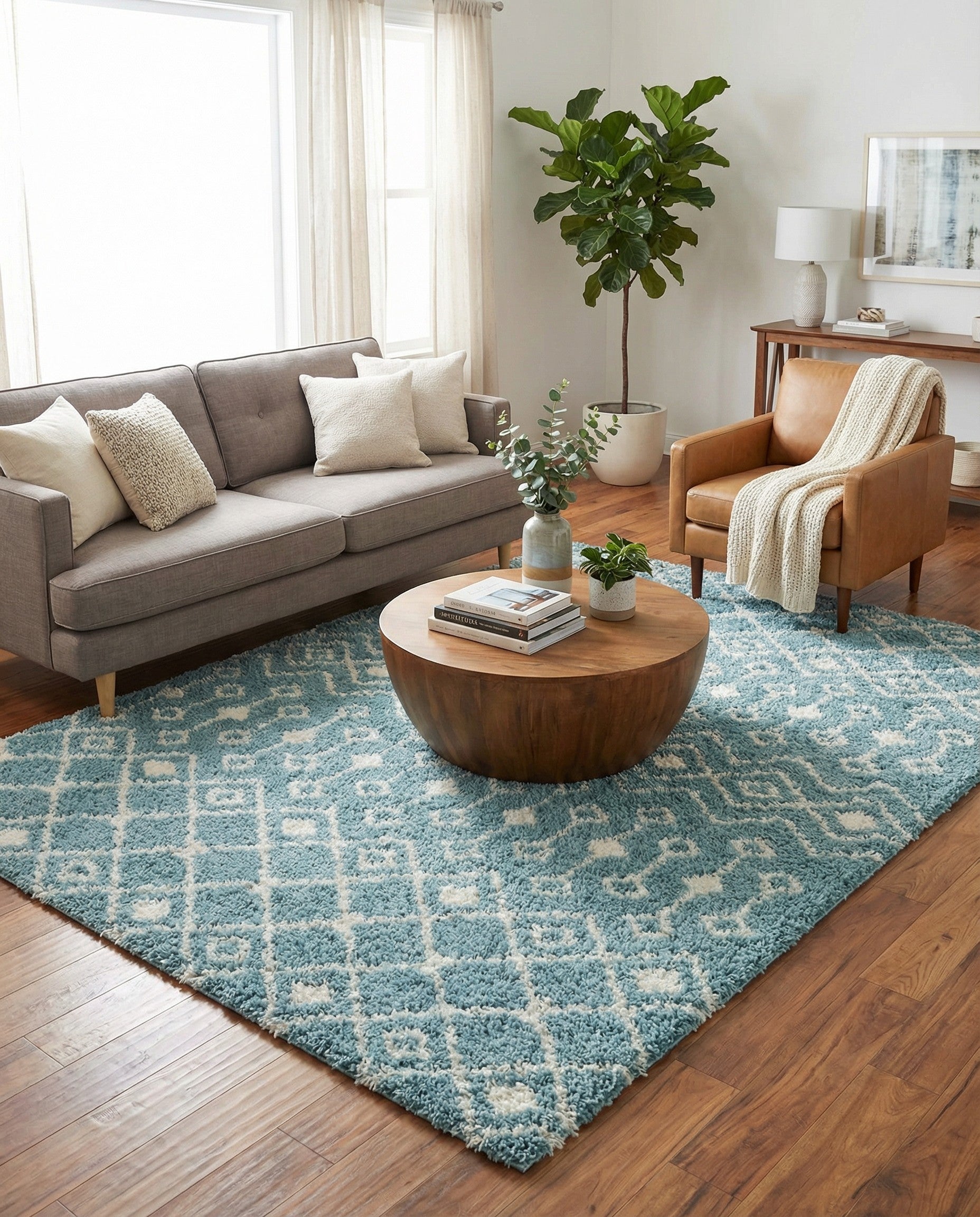 10' x 13' Moroccan Trellis Shag Rug