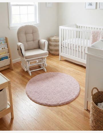 3' 3 x 3' 3 Soft Solid Shag Round Rug