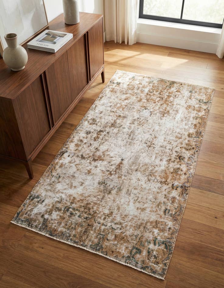 Detail image of 3' 7 x 6' 5 Hand Knotted Ultra Vintage Persian Wool Rug