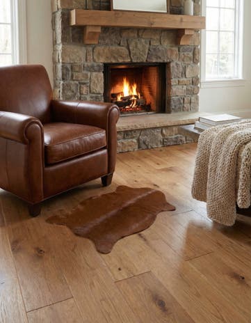 1' 8 x 2' 7 Cowhide Leather Rug