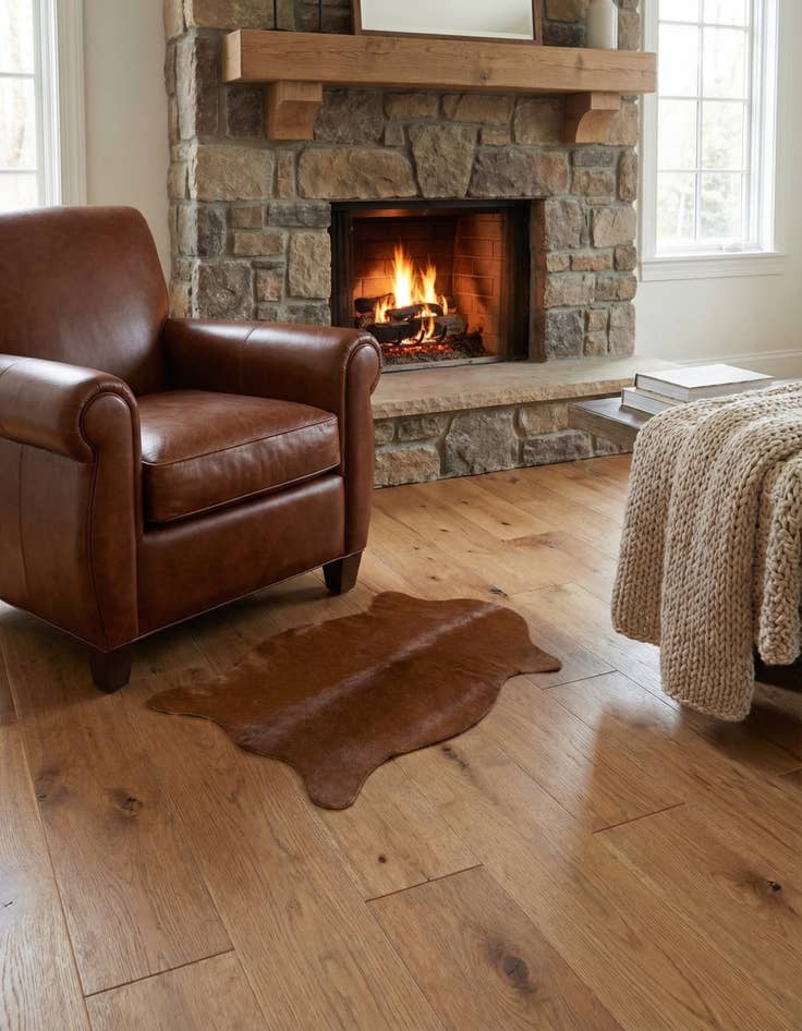 Detail image of 1' 8 x 2' 7 Cowhide Leather Rug