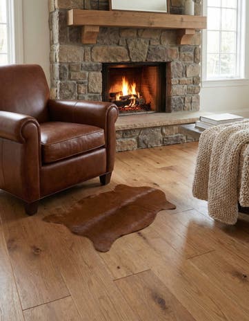 1' 8 x 2' 7 Cowhide Leather Rug