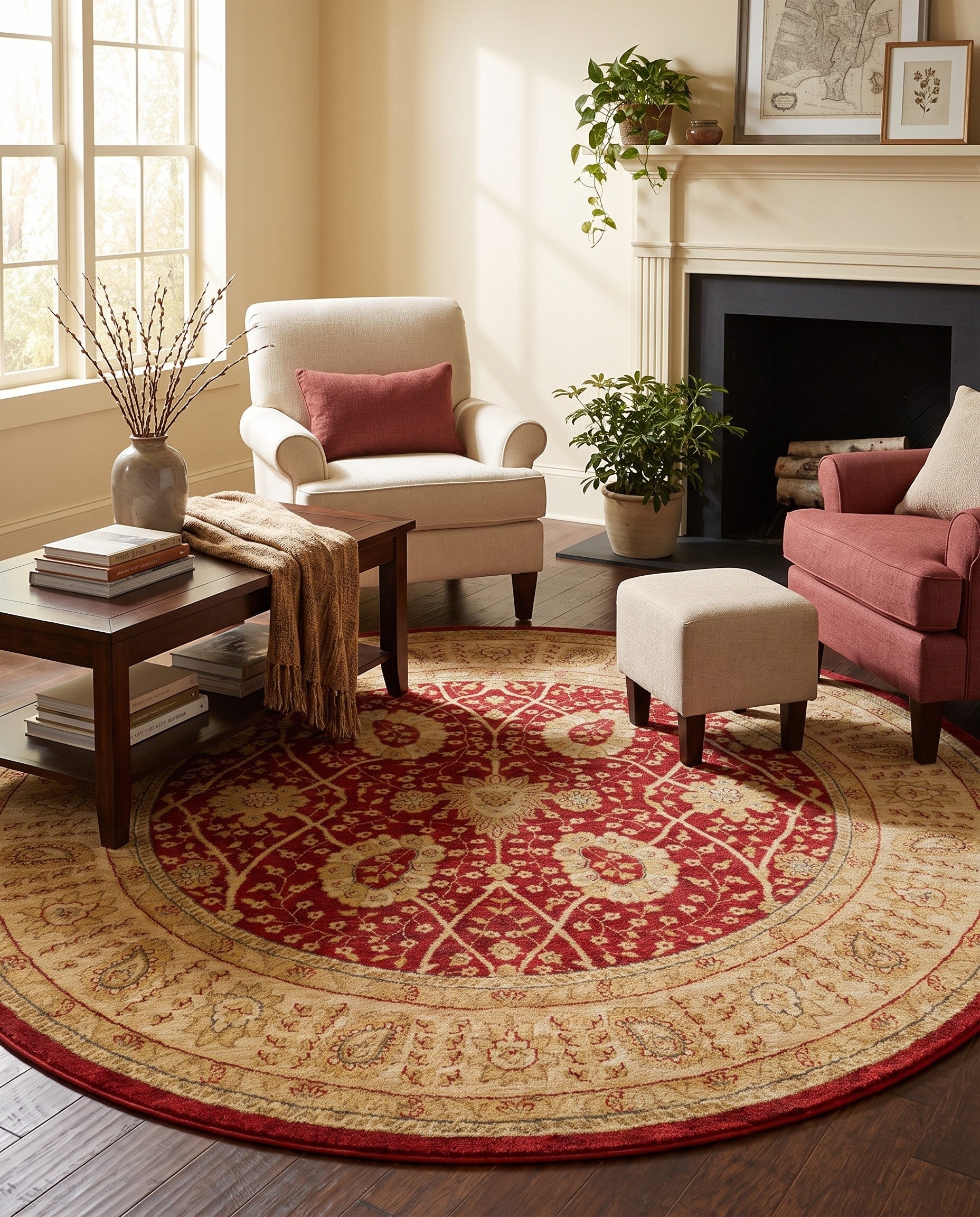 Red Chelsea Round Rug