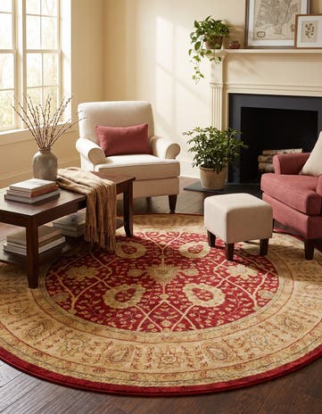 Red Chelsea Round Rug
