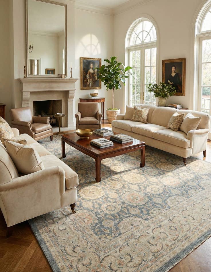 Detail image of 13' 1 x 17' 2 Hand Knotted Peshawar Ziegler Oriental Rug