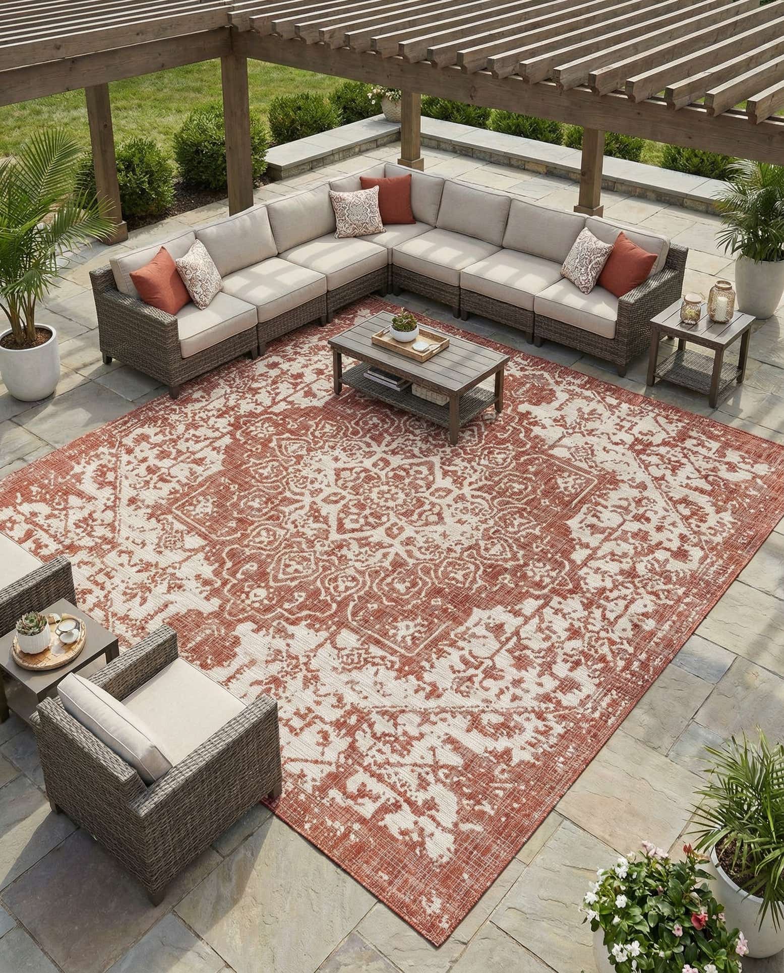 10' 8 x 10' 8 Easy-Clean Jill Zarin Dubai Indoor / Outdoor Square Rug
