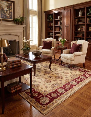 5' 11 x 8' Hand Knotted Ziegler Rug