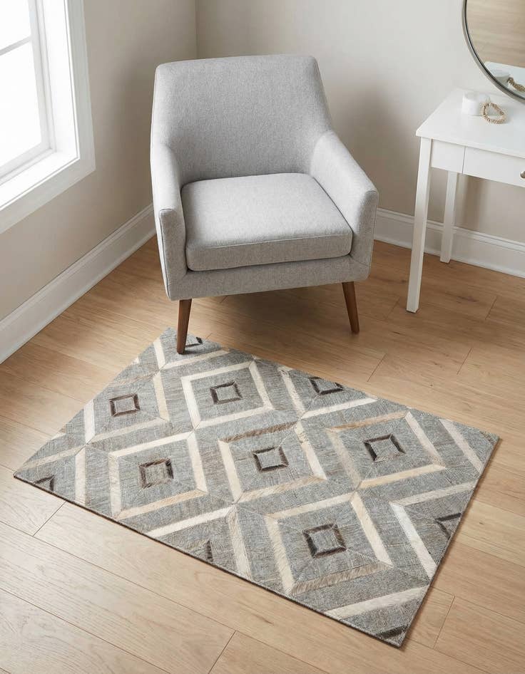 Detail image of 2' x 3' Cowhide Leather Rug