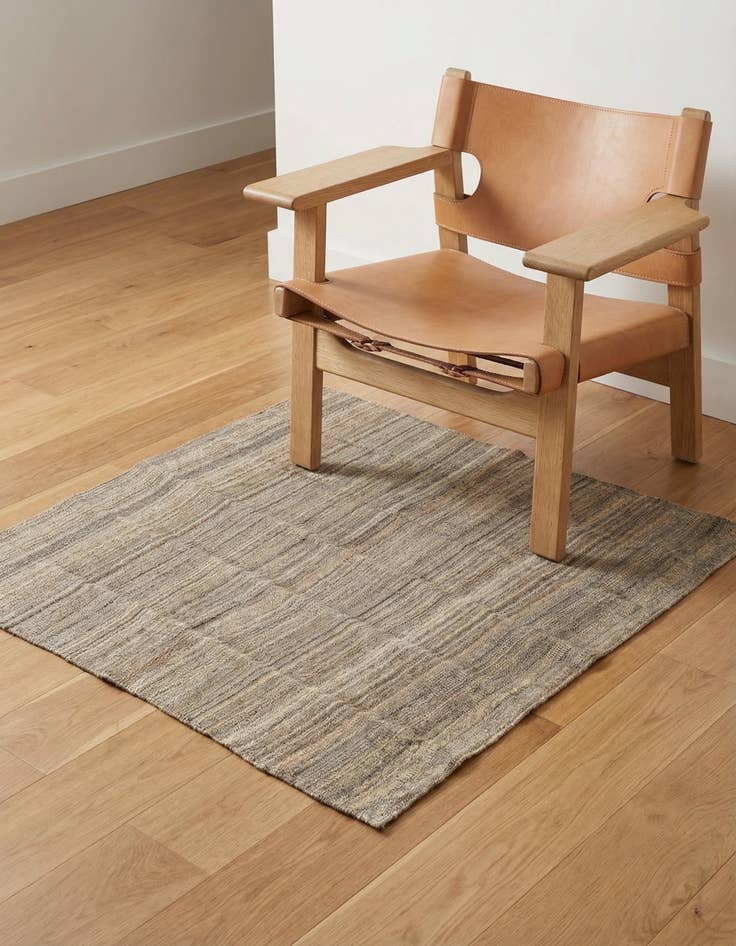 Detail image of 3' 10 x 3' 11 Hand Woven Kilim Modern Wool Square Rug