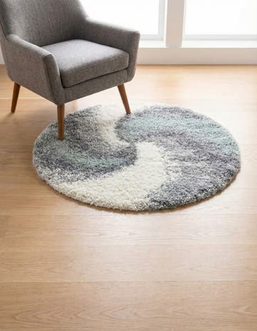 Sage Green Soft Touch Shag Round Rug