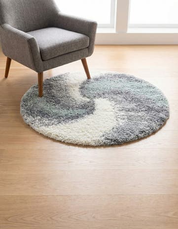 Sage Green Soft Touch Shag Round Rug