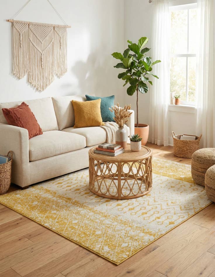 Detail image of  6' x 6' Moroccan Trellis Square Rug