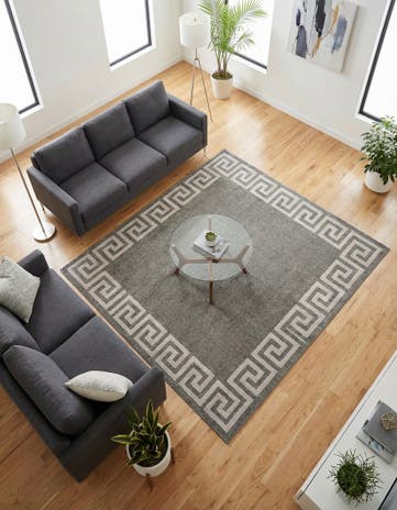 Gray Hera Square Rug