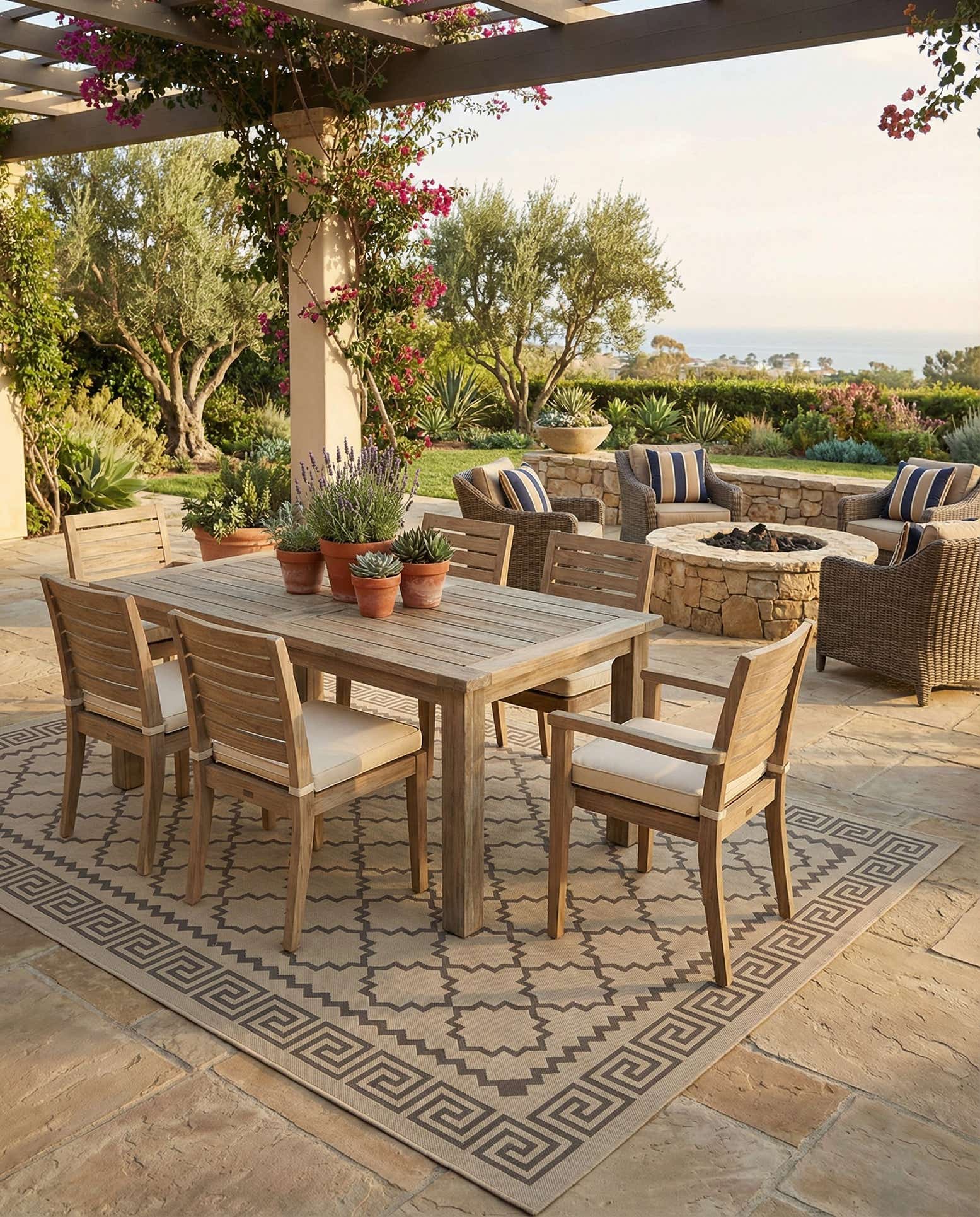 8' x 11' 4 Easy-Clean Lattice Indoor / Outdoor Rug
