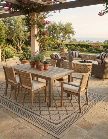 8' x 11' 4 Easy-Clean Trellis Indoor / Outdoor Rug