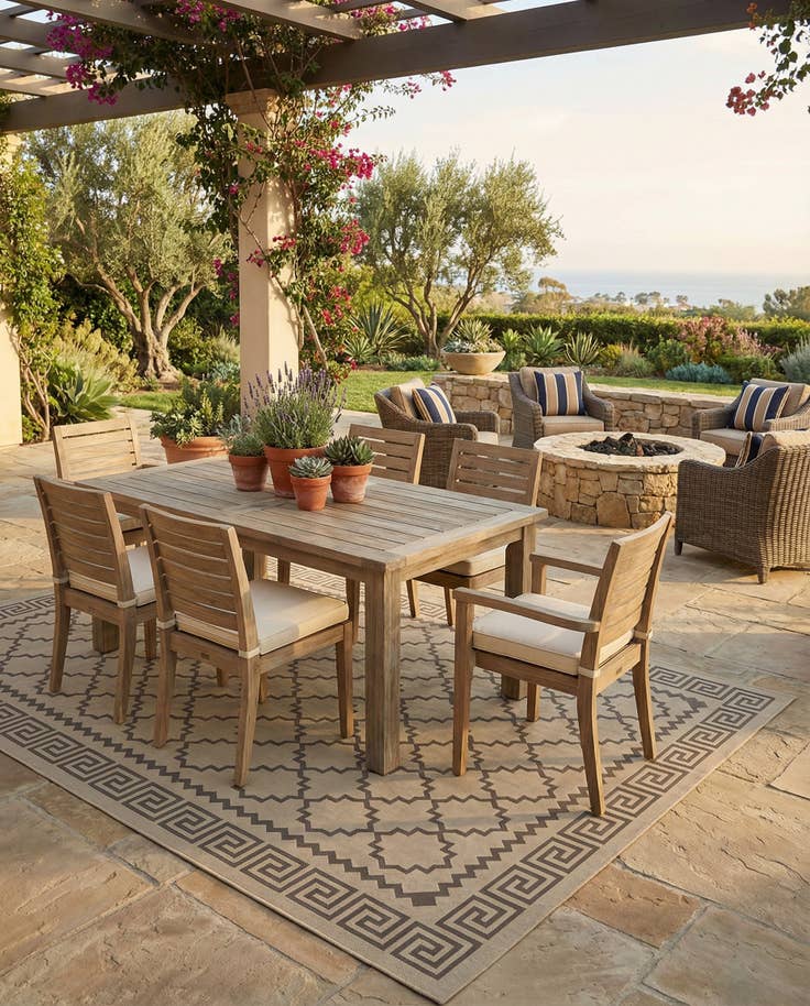 Detail image of 8' x 11' 4 Easy-Clean Trellis Indoor / Outdoor Rug