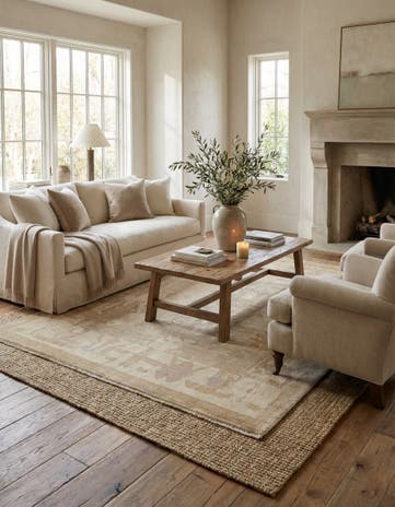 5' 3 x 7' 7 Hand Knotted Oushak Wool Rug